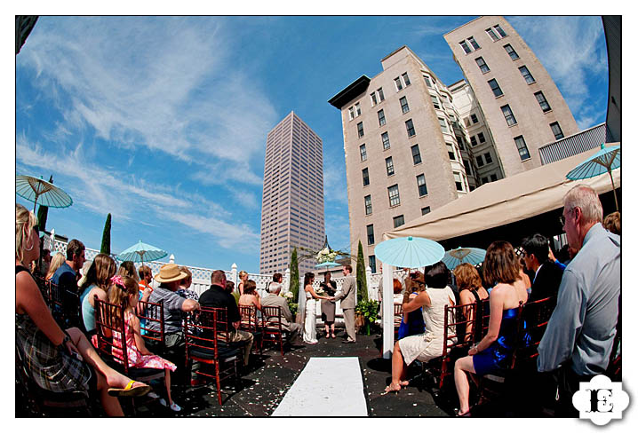 rooftop wedding ceremony at treasury ballroom